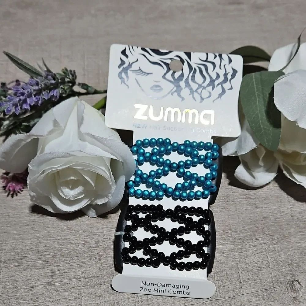 Zumma 🎁 Black and Blue Beaded Hair Combs